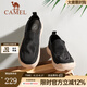 駱駝（CAMEL）男鞋新款懶人套腳鞋輕盈厚底潮流休閑一腳蹬男士布鞋 G13S391065黑色 40