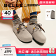 百麗（Belle）厚底松果吐司2代勃肯鞋女25秋新商場(chǎng)款串珠休閑鞋E1J1DCM5預售 灰色 37 (235mm)