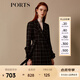 PORTS寶姿新品女裝優(yōu)雅格紋英倫風收腰風衣 黑色 M (6)
