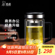 希諾（HEENOOR）雙層玻璃杯男士耐熱防燙帶把帶手柄商務辦公玻璃水杯過濾茶杯子 【升級抗菌款】-純鈦部件420ml