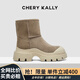 CHERY KALLY【雪中奇緣】氣質(zhì)冬季厚底雪地靴女士2025新款防滑羊毛保暖棉鞋女 卡其色 Khaki 37