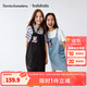 巴拉巴拉女童裙子兒童背帶裙2025夏裝【庫洛米商場(chǎng)同款】牛仔假兩件連衣裙 牛仔淺藍88101 140