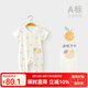 微獅牧尼夏季嬰兒短袖長(zhǎng)褲連體衣薄款新生兒衣服男女寶寶哈衣夏裝 本白 80cm