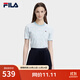 FILA斐樂(lè )官方女子編織衫春季時(shí)尚優(yōu)雅休閑短袖圓領(lǐng)上衣 勿忘我藍-LB M 165/84A
