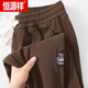 恒源祥春秋款雪尼爾條絨運動(dòng)褲男士寬松束腳衛褲燈芯絨休閑長(cháng)褲子 咖啡色 （春秋） 2XL (體重140-150斤)