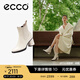 愛(ài)步（ECCO）靴子女 百搭圓頭高跟切爾西女靴牛皮靴 雕塑222683 石灰色22268301378 37