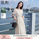 香影法式波點(diǎn)v領(lǐng)連衣裙女2025夏裝新款萊賽爾天絲泡泡袖高腰裙子 波點(diǎn) M 160/84A/95-110斤