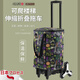 AILUKI日本家用可伸縮折疊買(mǎi)菜小拉車(chē)拉桿購物可爬樓超市手拉包大容量 小車(chē)+保溫保鮮布袋【火烈鳥(niǎo)】