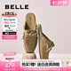 百麗（Belle）布朗尼復(fù)古絨面穆勒鞋女2025秋新商場(chǎng)款羊皮串珠包頭拖鞋D9Y1DCH5 杏色 39 (245mm)
