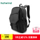 熱風(fēng)（Hotwind）秋季新款男士涂層雙肩包戶(hù)外運(yùn)動(dòng)出游大容量純色背包 01黑色 F
