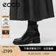愛步（ECCO）靴子女 女鞋冬季牛皮短靴粗跟保暖女靴 雕塑222413 黑色22241301001 36 （尺碼偏小，建議拍大一碼）