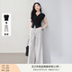 香影條紋直筒闊腿褲女2025夏季新款梨形身材遮胯高腰寬松休閑長褲 套裝 T恤+休閑褲 S 155/80A/85-95斤