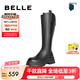 百麗（Belle）七夕禮物時尚彈力靴女商場同款舒適長筒靴B9F1DDG4 黑色 39 (245mm)