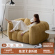莫語南瓜單人沙發(fā)北歐復(fù)古布藝現(xiàn)代簡約客廳復(fù)古黃奶油色系 南瓜單人沙發(fā)【復(fù)古黃】 升級進口親膚羊駝絨【防水防污】