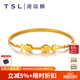 謝瑞麟（TSL） 黃金手鐲復(fù)古風(fēng)金鎖轉(zhuǎn)運足金結(jié)婚婚嫁婚慶鐲子YO633七夕禮物 約11.10克（工費2120元）