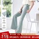 百圖betu女裝2025夏季新款牛仔微喇褲舒適棉感牛仔喇叭褲褲子2505T57 淺牛仔藍(lán) L