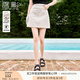 香影波點(diǎn)牛仔半身裙女2025夏季新款米色高腰a字裙甜美小個(gè)子短裙 米色 M