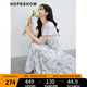 紅袖碎花雪紡連衣裙夏季2024新款女裝泡泡袖V領初戀清純甜美氣質長裙 粉紫花628 S