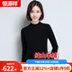 恒源祥羊絨衫女士秋冬款純色純山羊絨套頭衫女保暖羊絨毛衣修身打底衫 黑色   中領(lǐng)    175