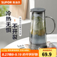蘇泊爾（SUPOR）玻璃壺耐熱涼水壺耐高溫大容量冷水壺家用辦公室泡茶壺涼白開水壺 煙灰色單壺 1.4L