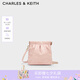 CHARLES&KEITH迷你菱格流浪包單肩斜挎雙肩包包女包生日七夕禮物CK2-60782390 粉紅色Pink S
