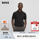 BOSS博斯【七夕節(jié)禮物】【男女同款 100%棉珠地布】休閑短袖Polo衫 001-黑色 M