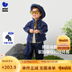 迷你巴拉巴拉軟牛仔長(zhǎng)袖套裝男童寶寶恐龍兩件套2025秋新款 牛仔深藍(lán)88301 100