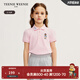Teenie Weenie Kids小熊童裝25年夏季新款女童甜美泡泡袖POLO衫打底衫 淺粉色 160 cm