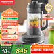 摩飛電器（Morphyrichards）低音破壁機(jī) 家用加熱豆?jié){機(jī) 多功能預(yù)約定時(shí)榨汁攪拌機(jī)果汁機(jī) 雙層隔音嬰兒輔食機(jī)MR8202PLUS版灰