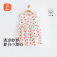 貝瑞加（Babyprints）女童連衣裙夏季寶寶公主裙周歲生日禮服無(wú)袖可愛(ài)碎花裙蝴蝶結100