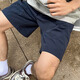 凰巣休閑速干褲男2025夏季戶(hù)外寬松日系復古抽繩短褲藏藍色短褲 藏青M