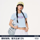 MMLG 87mm 短袖t恤女夏季新款正肩修身顯瘦韓系潮牌百搭短款上衣女 淺藍色 S