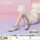 真美詩(shī)（Joy&peace）銀翼少女年春季新款水鉆鏈條粗跟女瑪麗珍鞋J6621AQ4 銀色 36