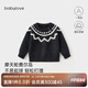 babylove嬰幼兒毛衣春秋款毛織上衣針織春裝寶寶休閑新生兒外出打底上裝 費爾島-黑 80 cm