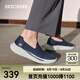 斯凱奇（Skechers）夏季男健步鞋一腳蹬網(wǎng)面透氣運(yùn)動(dòng)休閑鞋輕便舒適回彈大網(wǎng)孔210943 海軍藍(lán)色/NVY 42