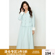 獨束大碼女裝通勤氣質(zhì)小香風(fēng)西裝外套連衣裙兩件套2025春季新品 月白藍-外套 L (尺碼：2) 拍前和客服確認尺碼