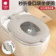 芭芭優(yōu)兒童可折疊坐便圈酒店外出寶寶旅行廁所馬桶墊便攜式嬰幼兒坐便墊 【普通馬桶款】香（PU軟墊）季風(fēng)灰