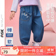 ASK JUNIOR【立體貓耳朵】?jì)和澴?5秋季女童水洗牛仔褲小童束腳褲長(cháng)褲