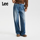 Lee【張凌赫代言】商場(chǎng)款428懶懶褲舒適直腳中藍色女牛仔褲潮流 中藍色 26