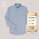 哈吉斯（HAZZYS）男裝 千鳥(niǎo)格長(cháng)袖襯衫ASCZK1BDK32 藏青色NV 175/96A48