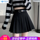 歐貝汐百褶裙女半身裙春夏季高腰2025新款秋冬jk短裙學(xué)院風(fēng)半裙a字裙 黑色 M