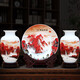 傲世景德鎮(zhèn)瓷器擺件辦公室博古架陶瓷工藝品酒柜玄關(guān)客廳電視柜裝飾品 鴻運(yùn)當(dāng)頭三件套+全套底座+證書
