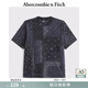 Abercrombie & Fitch男裝25秋季新款美式復(fù)古重磅棉質(zhì)寬松圓領(lǐng)短袖T恤124-5399 黑灰色 S (175/92A)