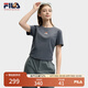 FILA 韓素希同款|斐樂官方女裝針織短袖2025夏新款修身小狐貍刺繡T恤 默魅灰-DY M 165/84A/M