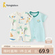 童泰（TONGTAI）嬰兒短袖連體衣夏季初生寶寶衣服外出哈衣爬服提花綠色66cm
