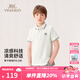 英氏（YEEHOO）男童T恤兒童短袖夏季時尚休閑學院風衣服POLO衫夏裝新款中大童裝 凈色學院-白色 【涼感透氣】 150 【順豐包郵&極速達】