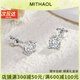 MITHAOL我心永恒D色莫桑鉆耳釘女輕奢小眾高級(jí)感經(jīng)典四爪單鉆耳飾銀鍍18K 50分莫桑鉆耳釘 專柜禮盒裝 【送禮更顯愛意】