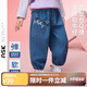 ASK JUNIOR【立體貓耳朵】?jī)和澴?5秋季女童水洗牛仔褲小童束腳褲長(zhǎng)褲