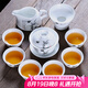 祥業(yè)梅蘭竹菊功夫茶具套裝三才碗蓋碗 四君子蓋碗泡茶杯泡茶碗蓋杯敬 蘭茶具套裝9件套