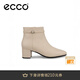 愛(ài)步（ECCO）靴子女 2025新款冬季切爾西靴羊皮中跟厚底方頭女靴 型塑290983 石灰色29098301378 38